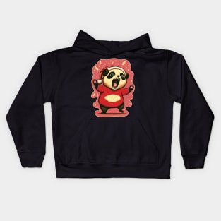 Christmas panda roaring Kids Hoodie